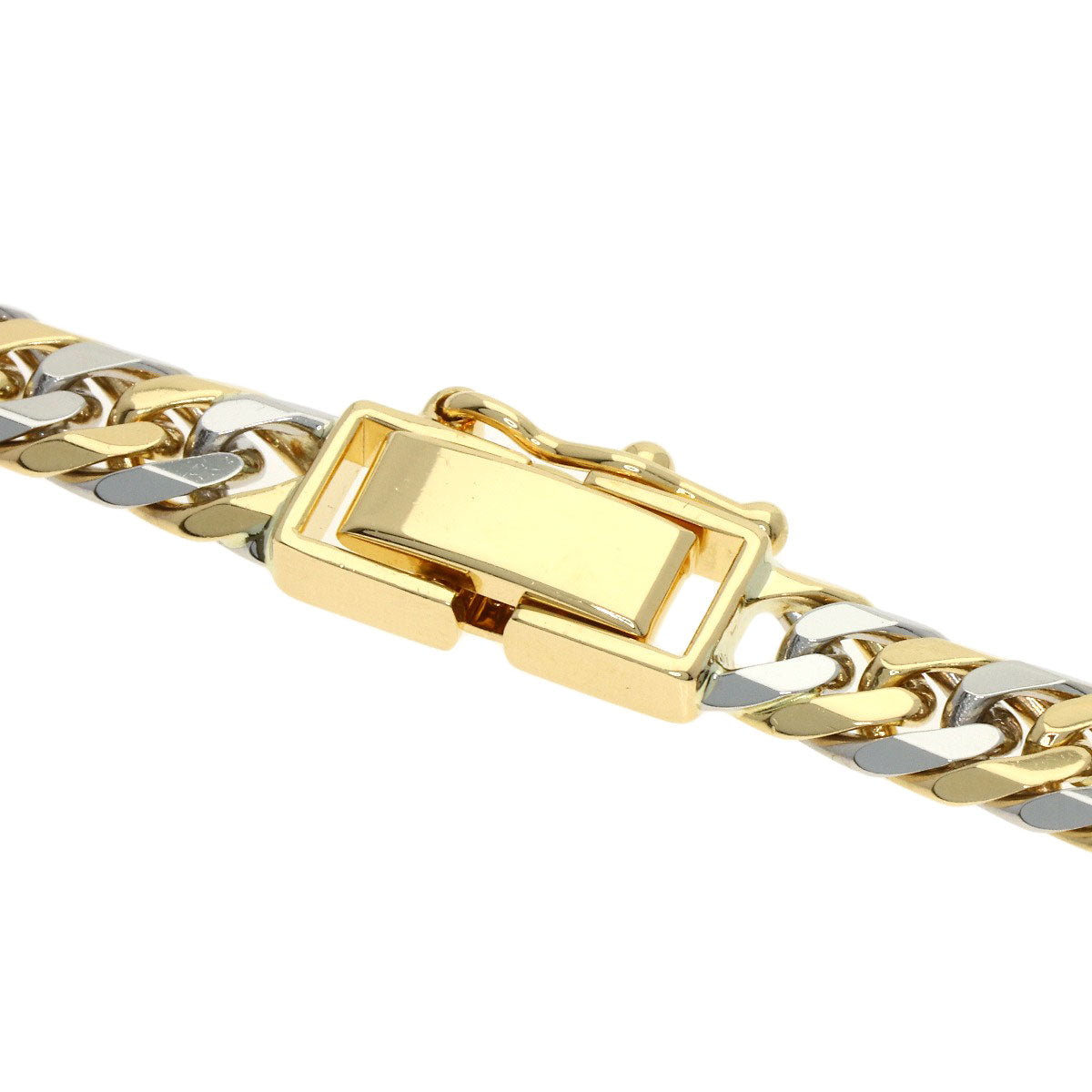 Curb chain W6 face long Necklace K18 Yellow Gold PT850 70.2g　Ladies