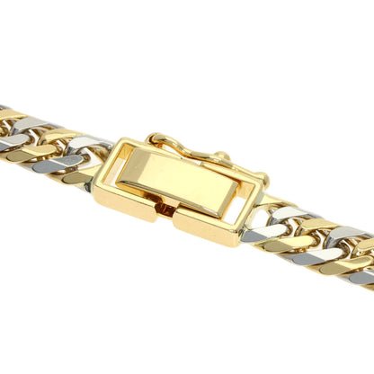 Curb chain W6 face long Necklace K18 Yellow Gold PT850 70.2g　Ladies