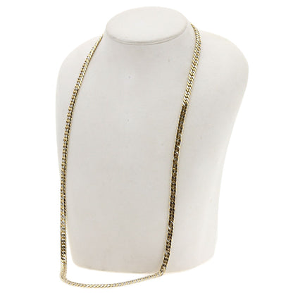 Curb chain W6 face long Necklace K18 Yellow Gold PT850 70.2g　Ladies