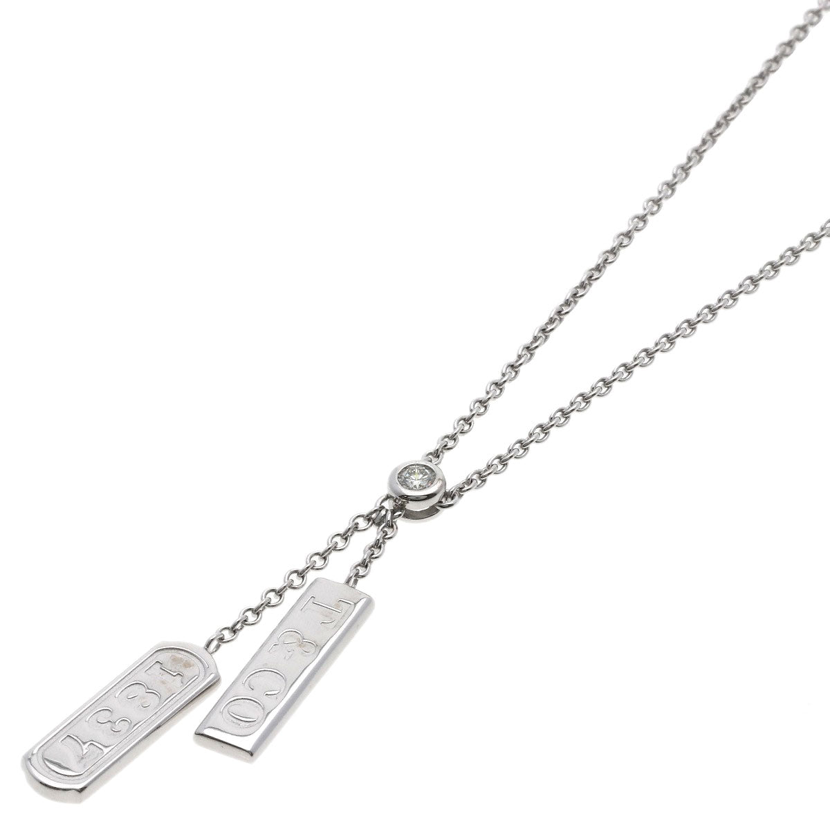 TIFFANY&Co. Double Bar 1837 Diamond Necklace K18 White Gold Ladies [Used]
