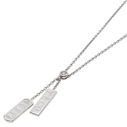 TIFFANY&Co. Double Bar 1837 Diamond Necklace K18 White Gold Ladies [Used]