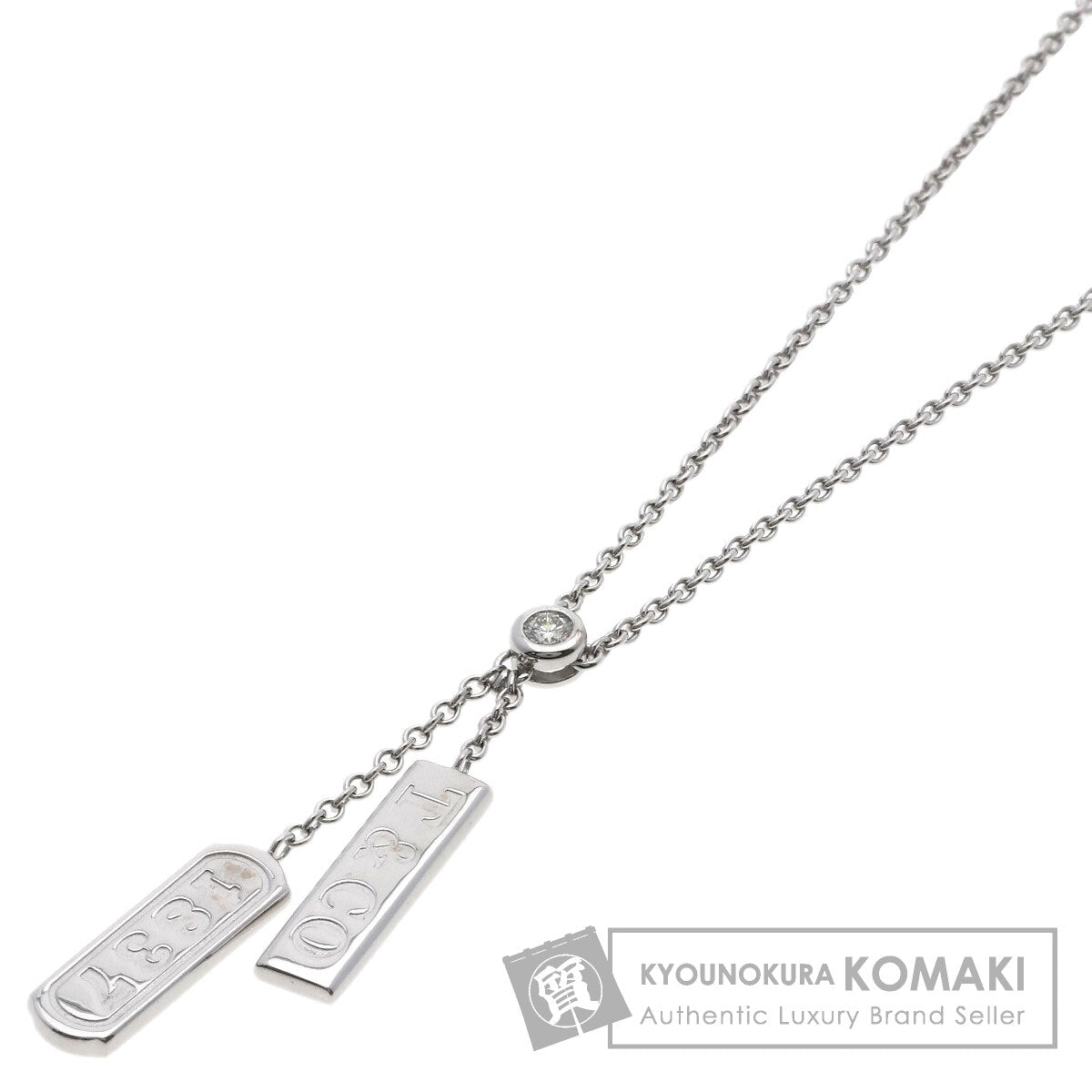 TIFFANY&Co. Double Bar 1837 Diamond Necklace K18 White Gold Ladies [Used]