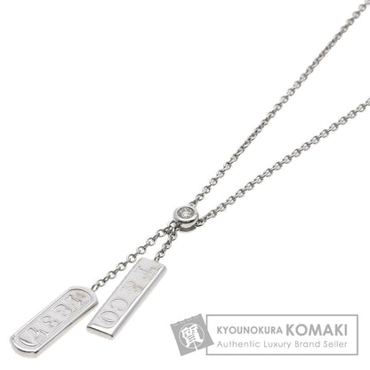 TIFFANY&Co. Double Bar 1837 Diamond Necklace K18 White Gold Ladies [Used]