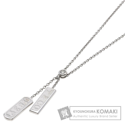 TIFFANY&Co. Double Bar 1837 Diamond Necklace K18 White Gold Ladies [Used]