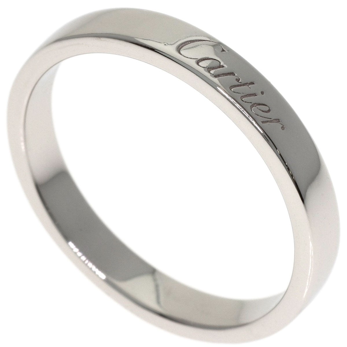 CARTIER Engraved # 55 Ring Platinum PT950 Ladies [Used]