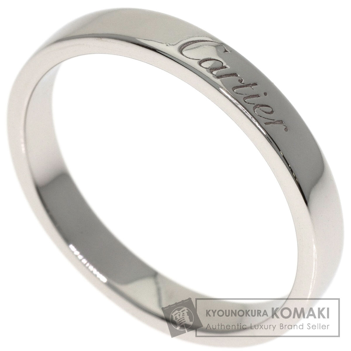 CARTIER Engraved # 55 Ring Platinum PT950 Ladies [Used]