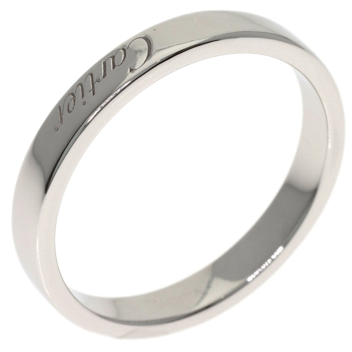 CARTIER Engraved # 55 Ring Platinum PT950 Ladies [Used]