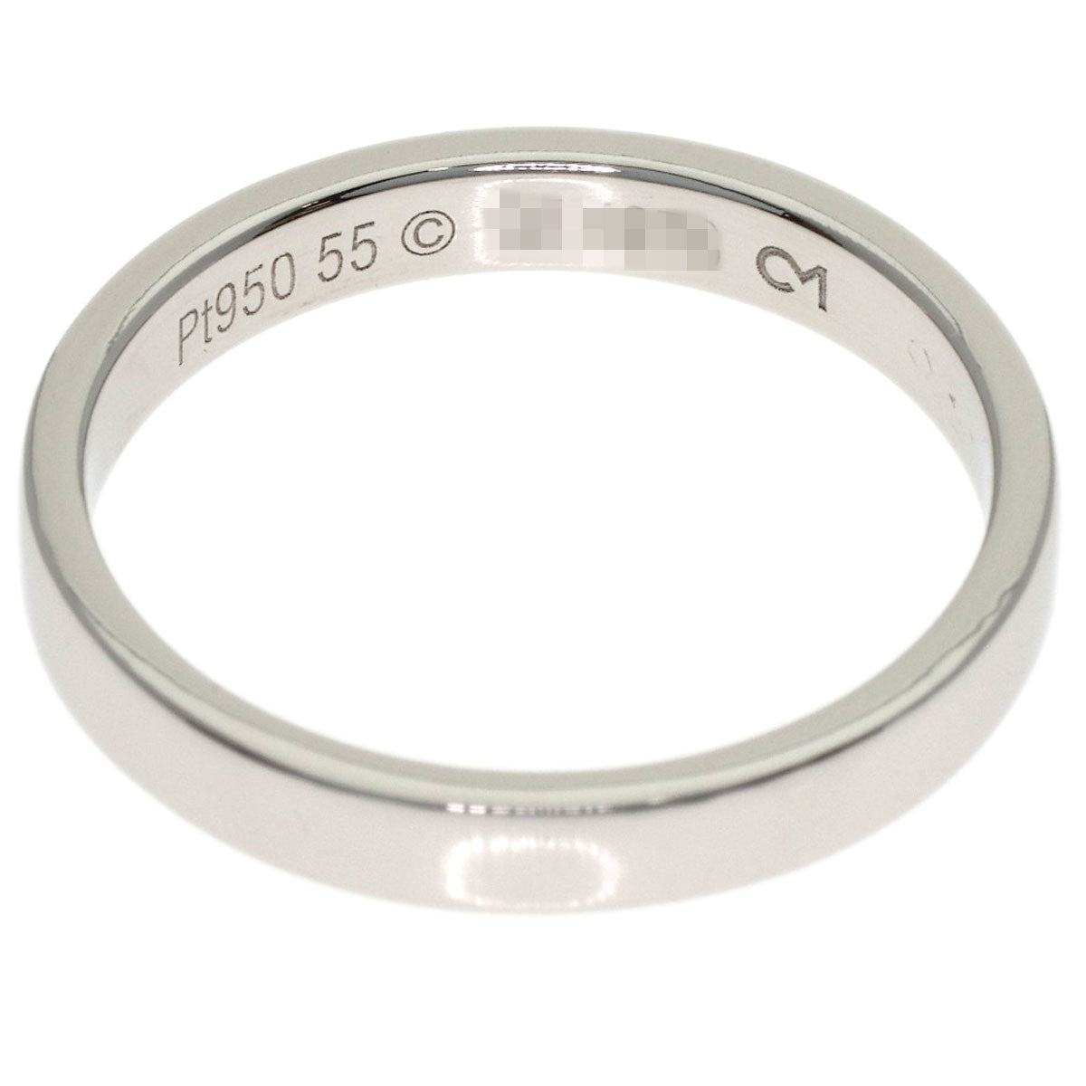 CARTIER Engraved # 55 Ring Platinum PT950 Ladies [Used]