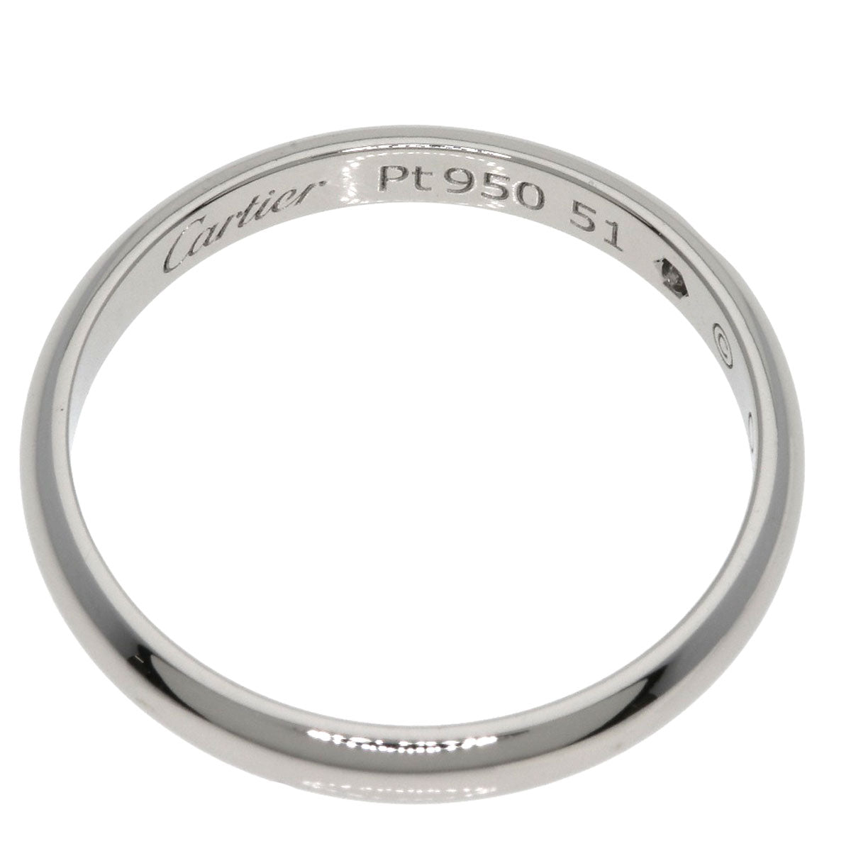 CARTIER Wedding 1P Diamond #51 Ring Platinum PT950 Ladies [Used]
