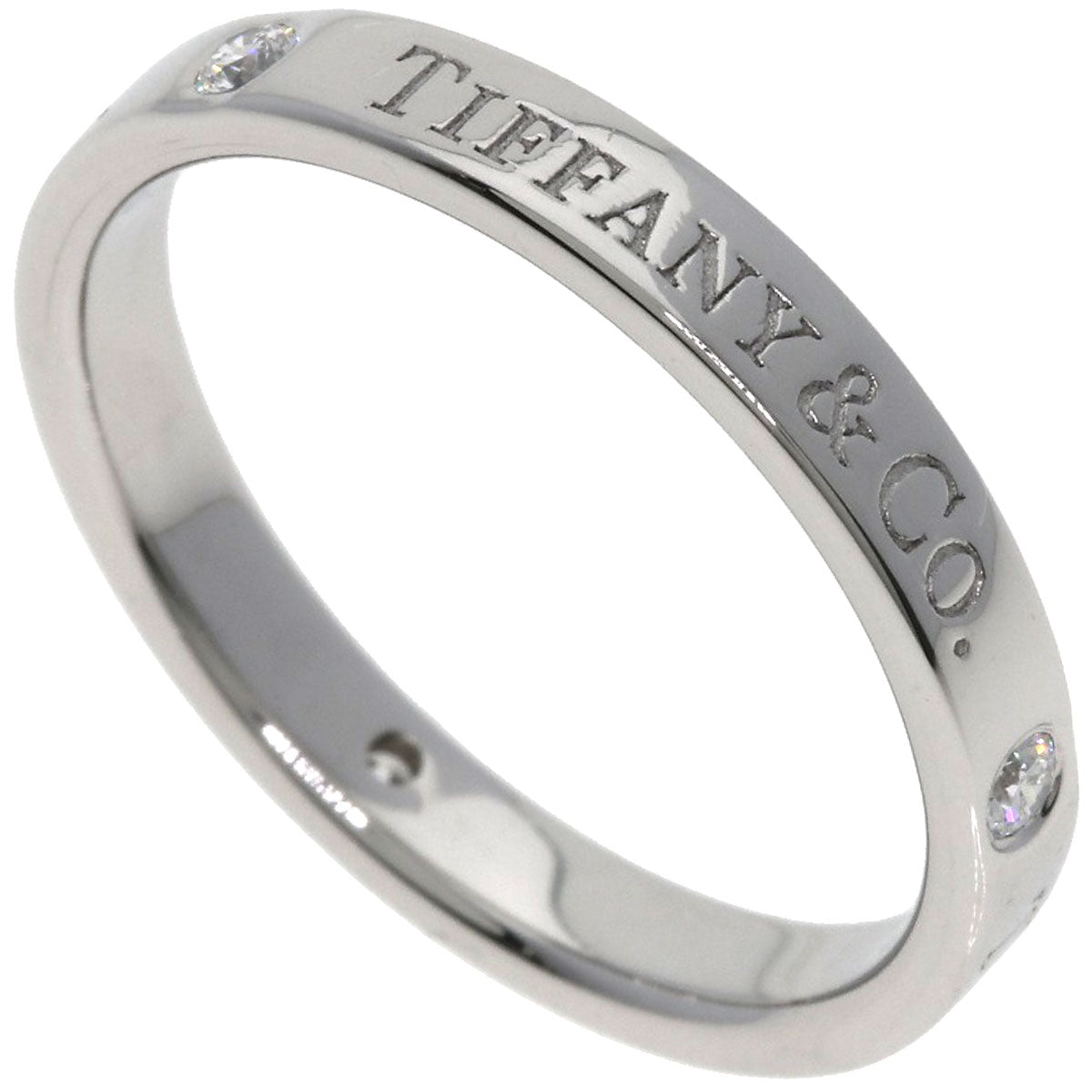 TIFFANY&Co. Flat band 3P Diamond Ring Platinum PT950 Ladies [Used]