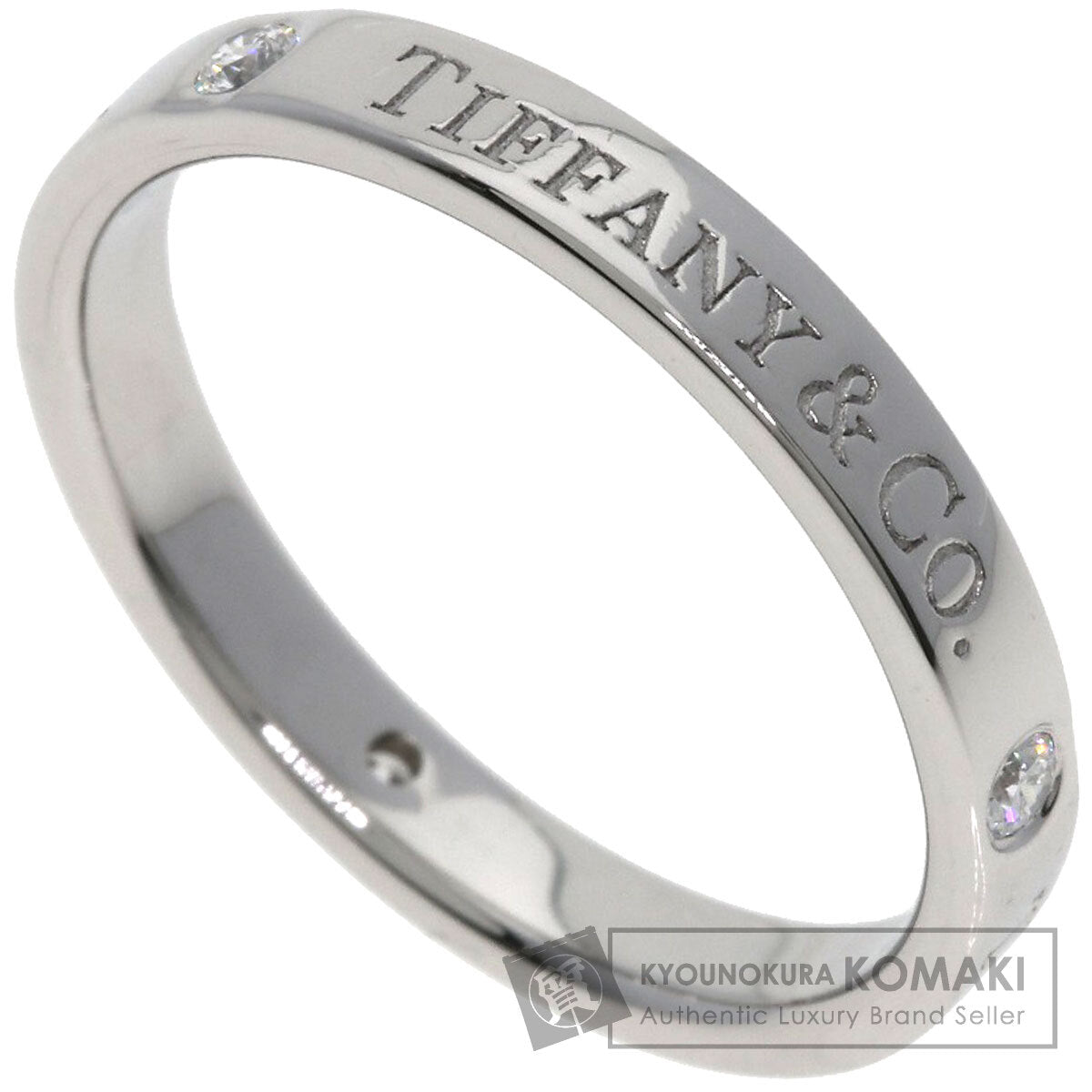 TIFFANY&Co. Flat band 3P Diamond Ring Platinum PT950 Ladies [Used]