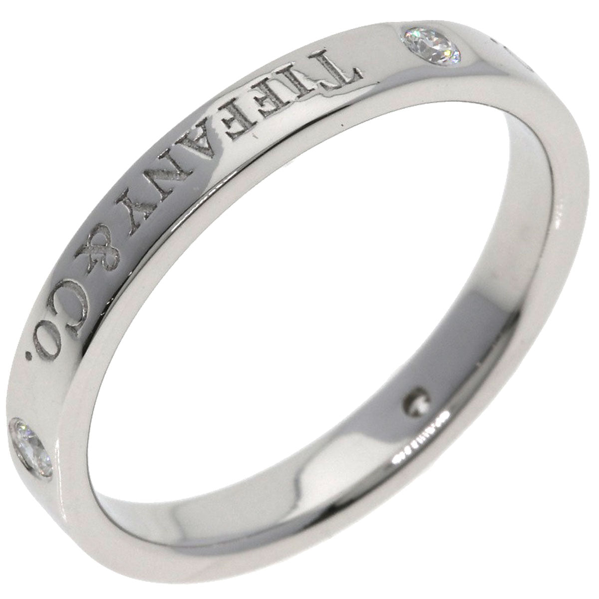 TIFFANY&Co. Flat band 3P Diamond Ring Platinum PT950 Ladies [Used]