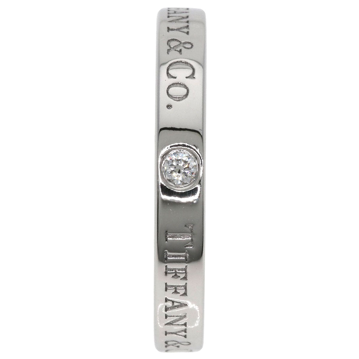 TIFFANY&Co. Flat band 3P Diamond Ring Platinum PT950 Ladies [Used]
