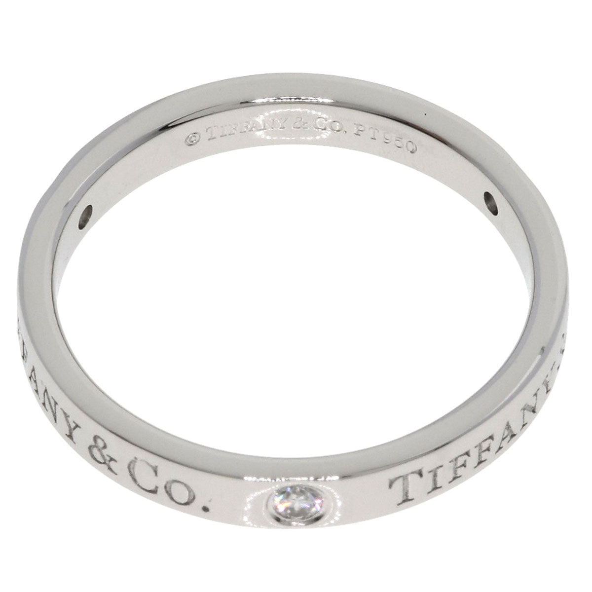 TIFFANY&Co. Flat band 3P Diamond Ring Platinum PT950 Ladies [Used]