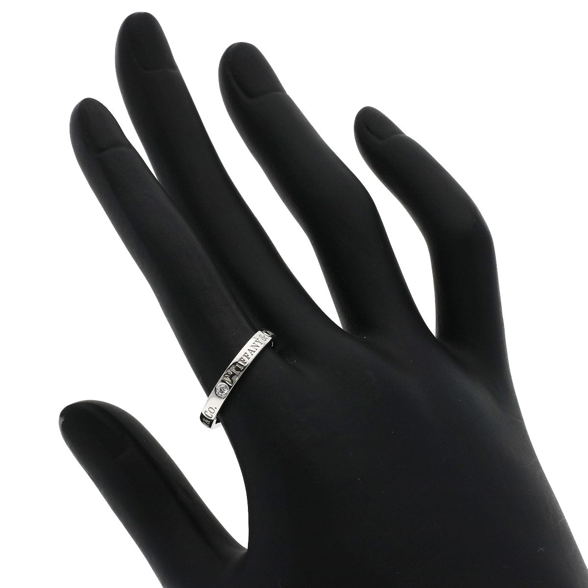 TIFFANY&Co. Flat band 3P Diamond Ring Platinum PT950 Ladies [Used]
