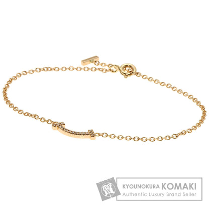 TIFFANY&Co. T Smile Mini Diamond Bracelet K18 Pink Gold Ladies [Used]