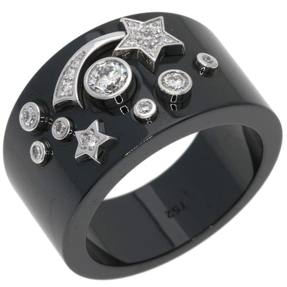 CHANEL Cosmic de Chanel Comet Diamond Ceramic #52 Ring K18 White Gold CeramicLadies [Used]