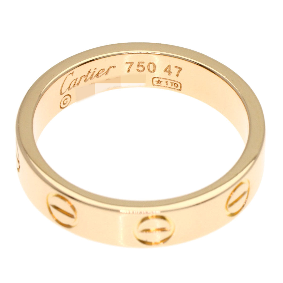 CARTIER mini love ring #47 Ring K18 Pink Gold Ladies [Used]