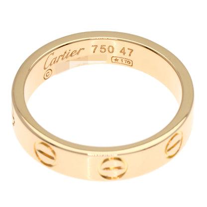 CARTIER mini love ring #47 Ring K18 Pink Gold Ladies [Used]