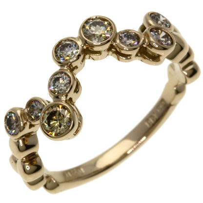 Kashikey Brown Diamond Bezel Ring Ring K18 Yellow Gold Ladies [Used]