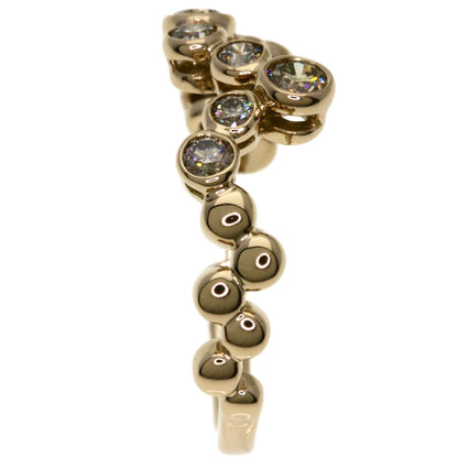 Kashikey Brown Diamond Bezel Ring Ring K18 Yellow Gold Ladies [Used]