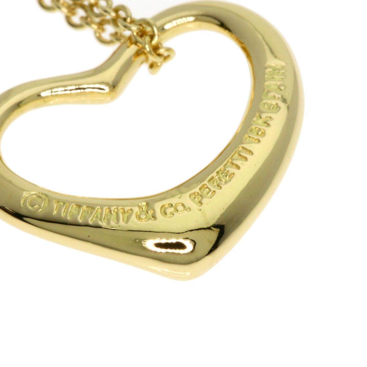 TIFFANY&Co. Open heart Necklace K18 Yellow Gold Ladies [Used]