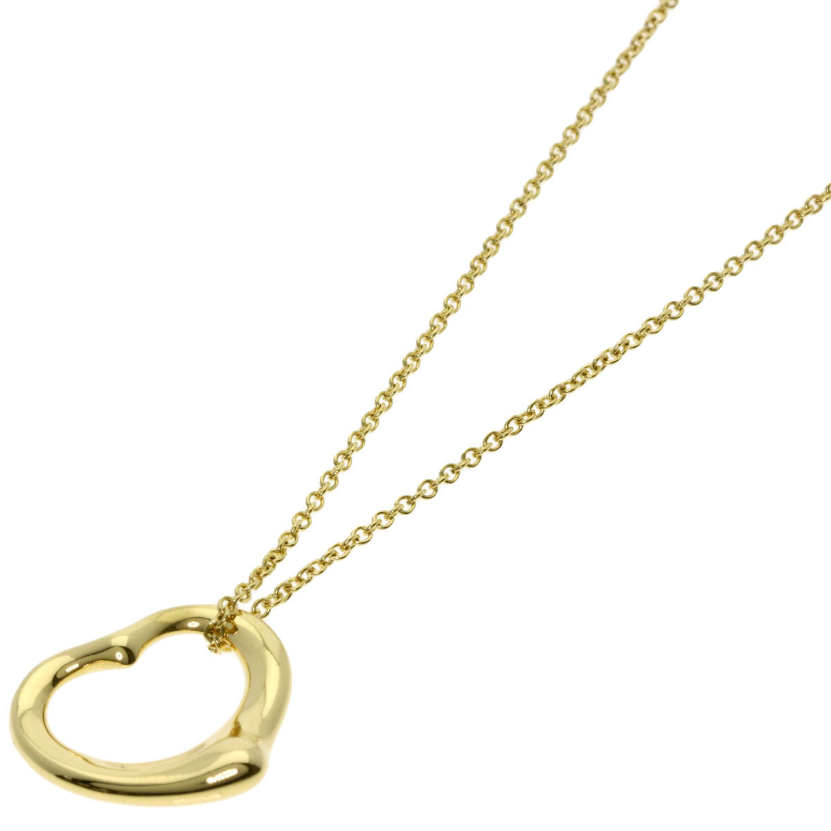 TIFFANY&Co. Open heart Necklace K18 Yellow Gold Ladies [Used]