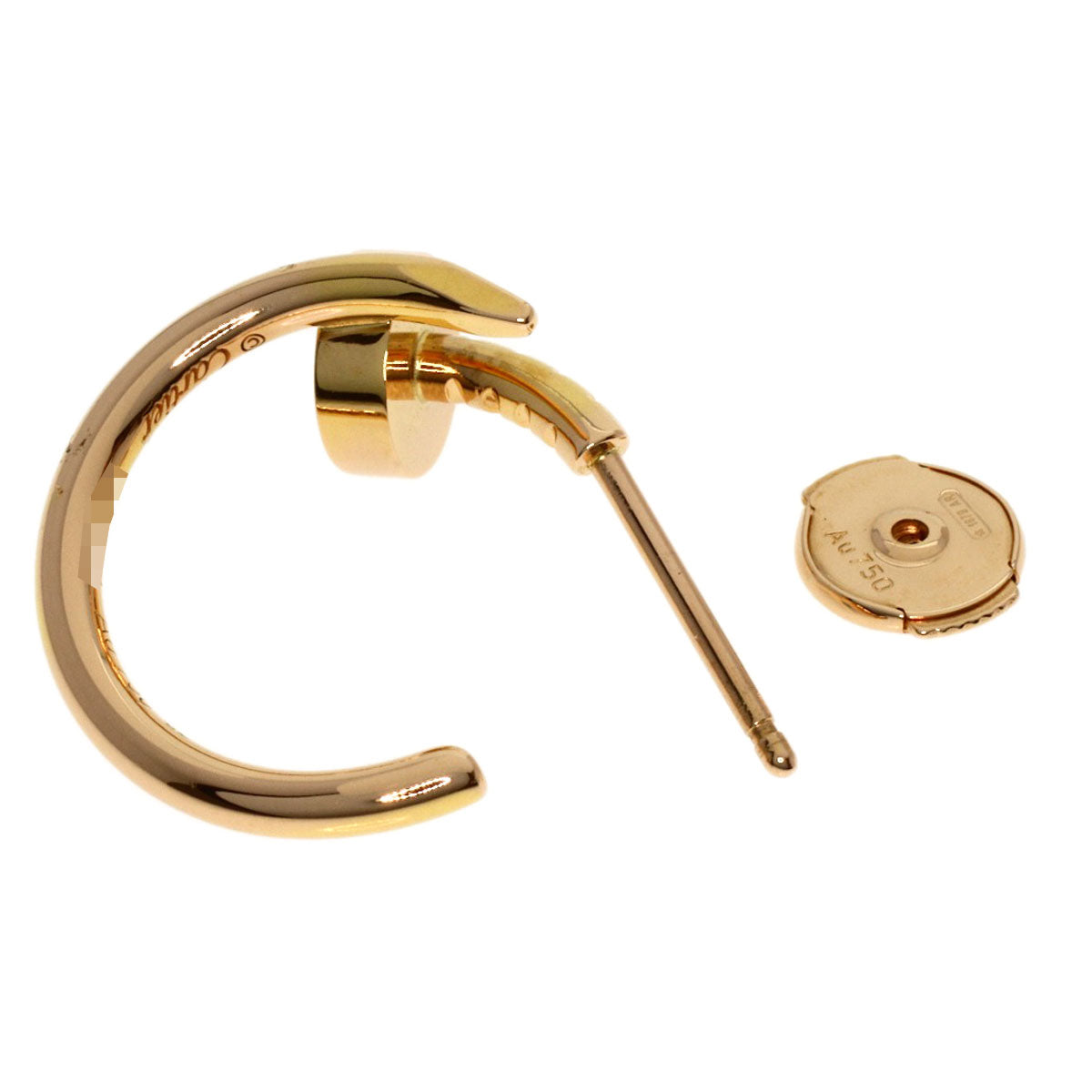 CARTIER Juste un Clou Hoop Earrings, Size SM, for the left ear. earring K18 Yellow Gold Ladies [Used]