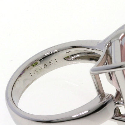 TASAKI Relaxed Elegant Raw Quartz Amethyst Peridot Ring K18 White Gold Ladies [Used]