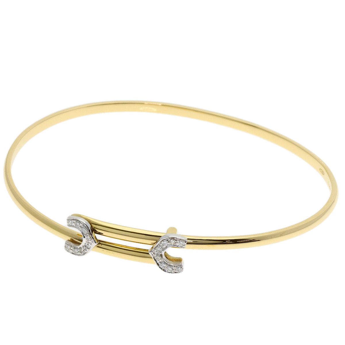 CARTIER Vintage 2C Diamond Bracelet K18 Yellow Gold Ladies [Used]