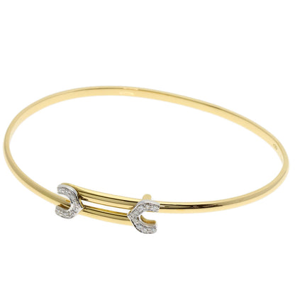 CARTIER Vintage 2C Diamond Bracelet K18 Yellow Gold Ladies [Used]