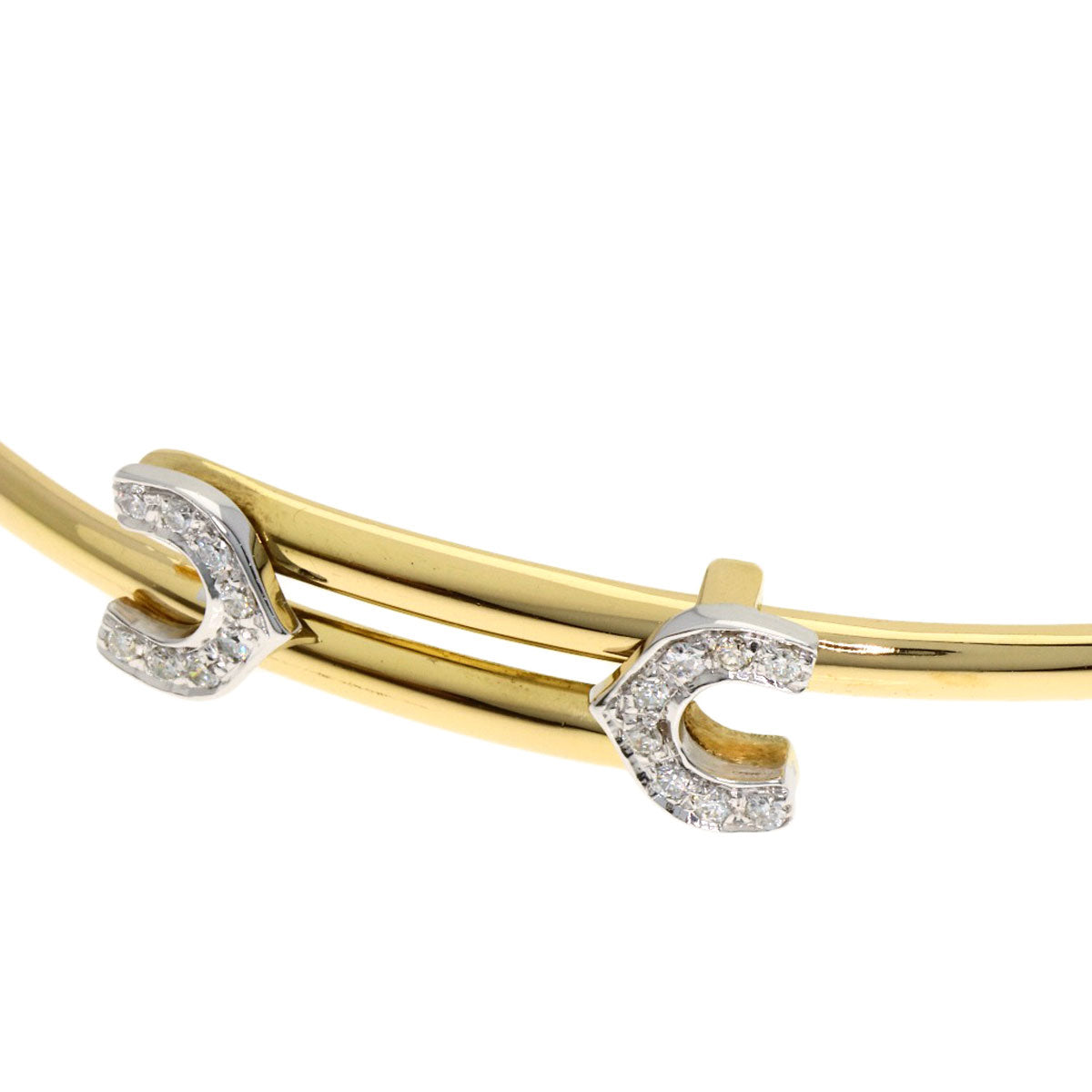 CARTIER Vintage 2C Diamond Bracelet K18 Yellow Gold Ladies [Used]