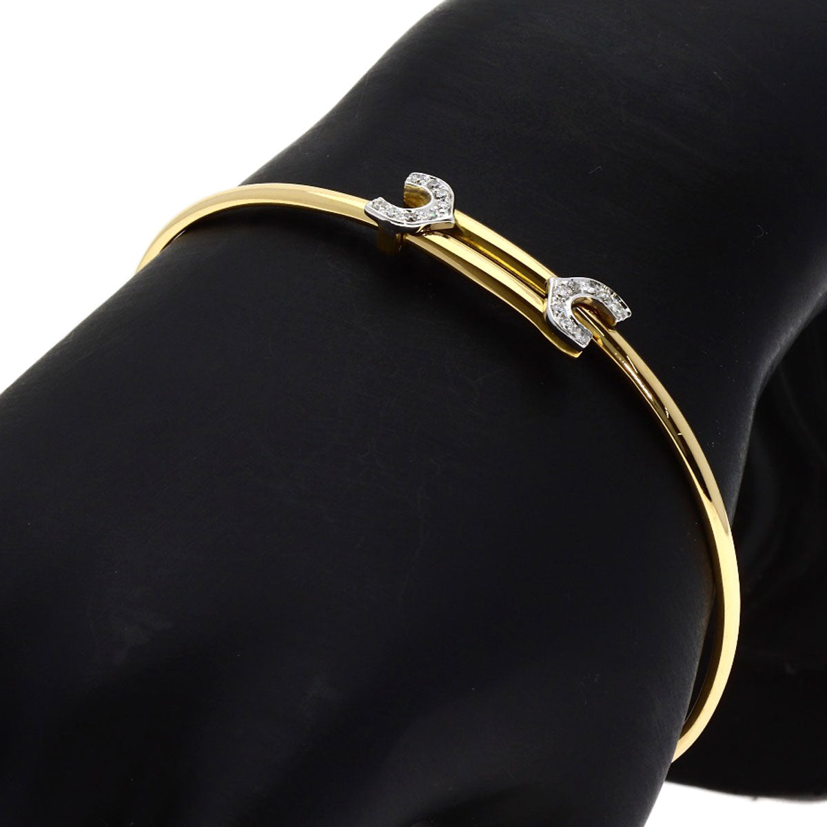 CARTIER Vintage 2C Diamond Bracelet K18 Yellow Gold Ladies [Used]
