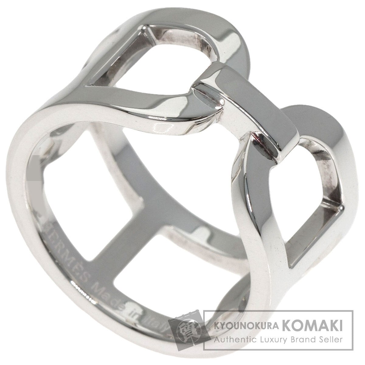 HERMES Ever Shane Dunkle #52 Ring Silver Ladies [Used]