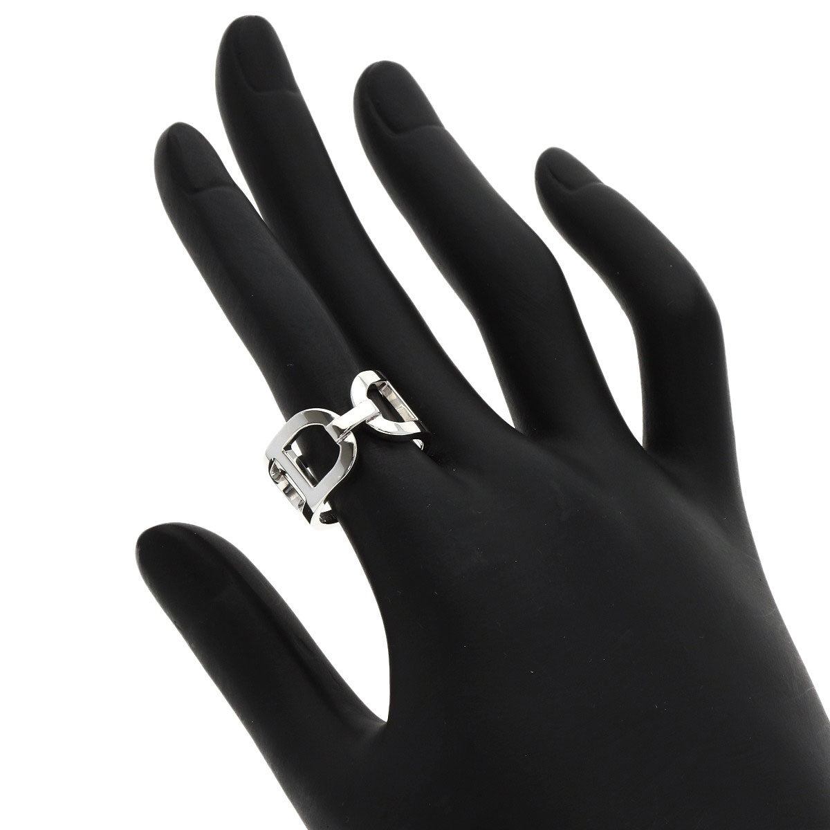 HERMES Ever Shane Dunkle #52 Ring Silver Ladies [Used]