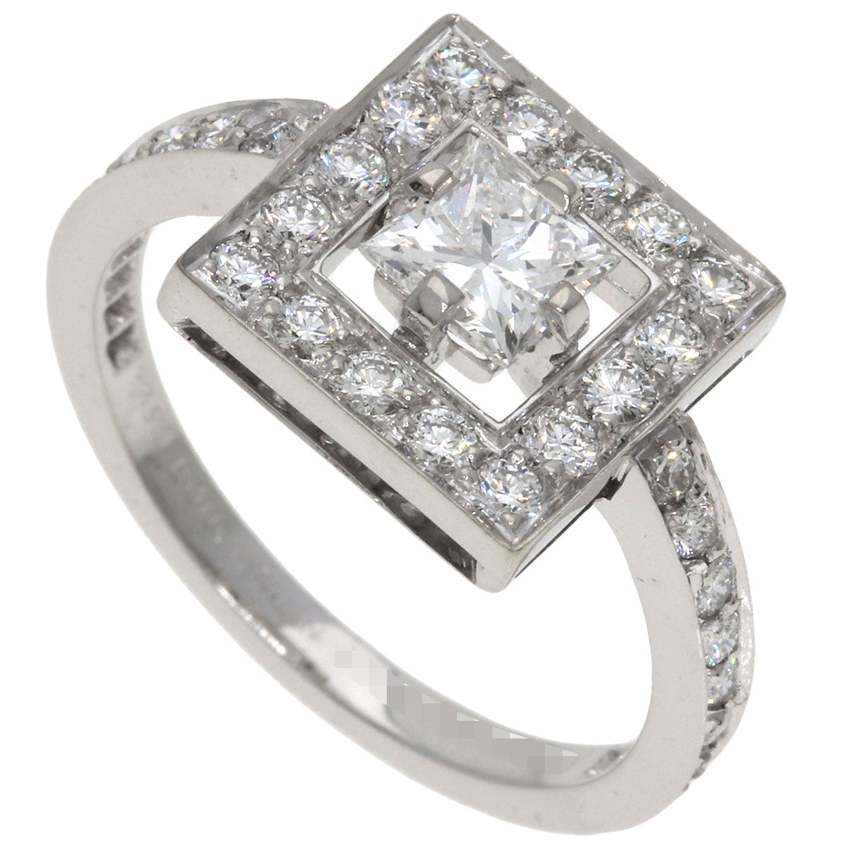 Boucheron ABBA Princess Cut Diamond #52 Ring K18 White Gold Ladies [Used]