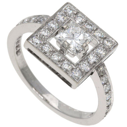 Boucheron ABBA Princess Cut Diamond #52 Ring K18 White Gold Ladies [Used]