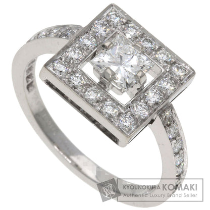 Boucheron ABBA Princess Cut Diamond #52 Ring K18 White Gold Ladies [Used]