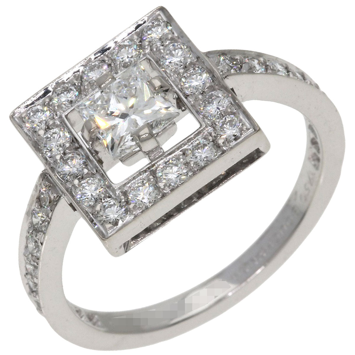 Boucheron ABBA Princess Cut Diamond #52 Ring K18 White Gold Ladies [Used]