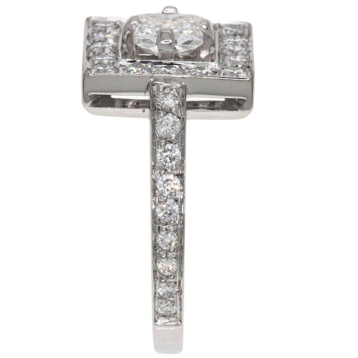 Boucheron ABBA Princess Cut Diamond #52 Ring K18 White Gold Ladies [Used]