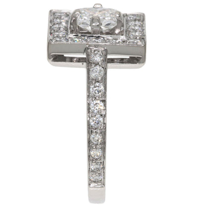 Boucheron ABBA Princess Cut Diamond #52 Ring K18 White Gold Ladies [Used]