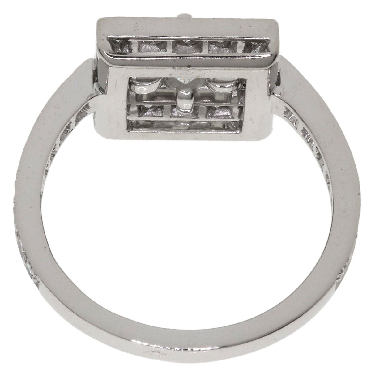 Boucheron ABBA Princess Cut Diamond #52 Ring K18 White Gold Ladies [Used]