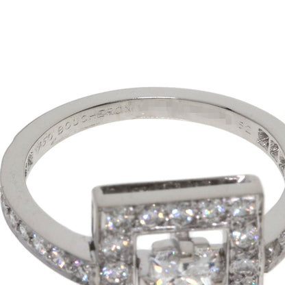 Boucheron ABBA Princess Cut Diamond #52 Ring K18 White Gold Ladies [Used]