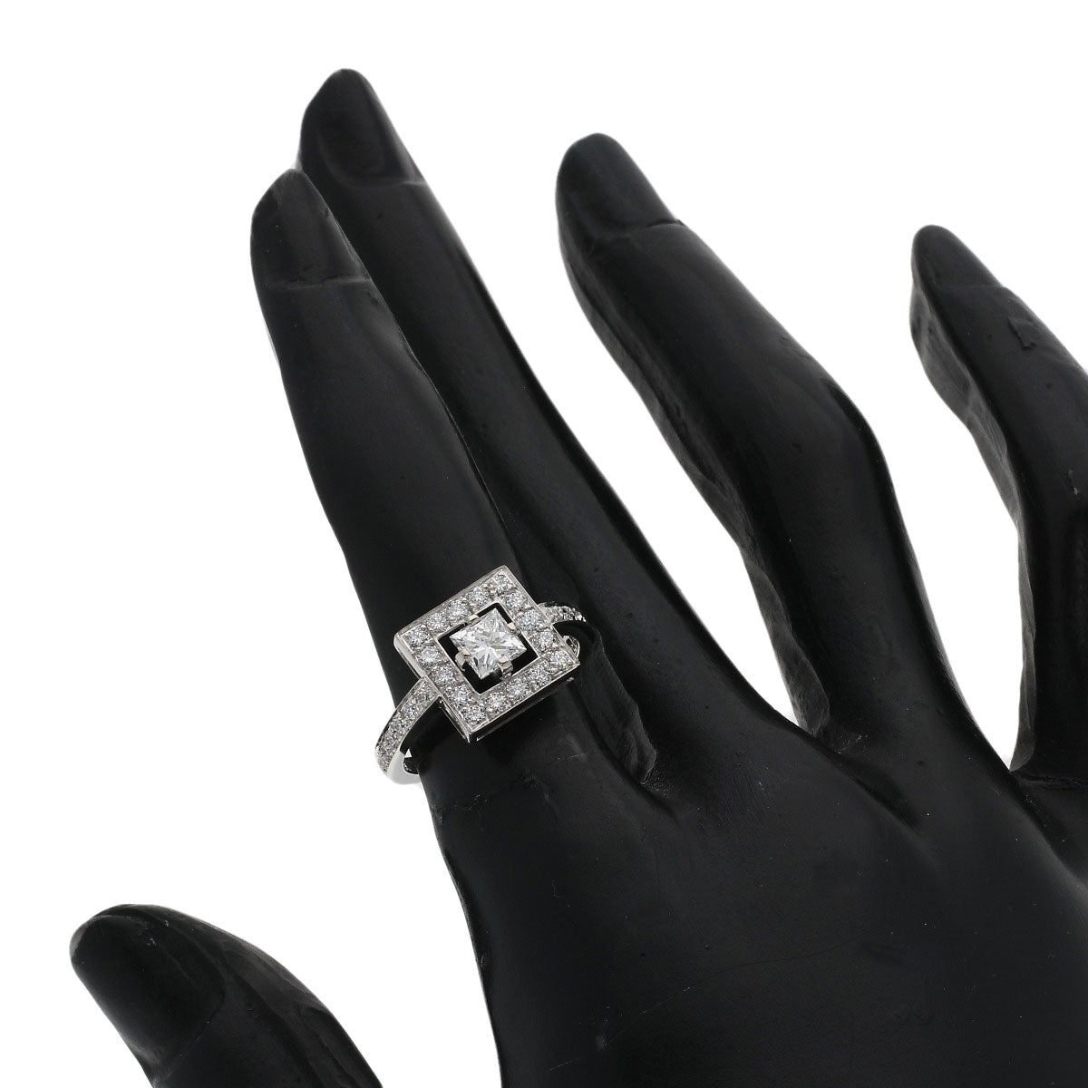 Boucheron ABBA Princess Cut Diamond #52 Ring K18 White Gold Ladies [Used]