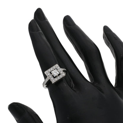 Boucheron ABBA Princess Cut Diamond #52 Ring K18 White Gold Ladies [Used]