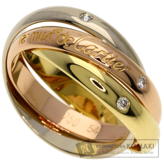 カルティエ トリニティ 3P ダイヤモンド #54 リング・指輪 K18イエローゴールド/K18WG/K18PG レディース 【中古】【CARTIER】