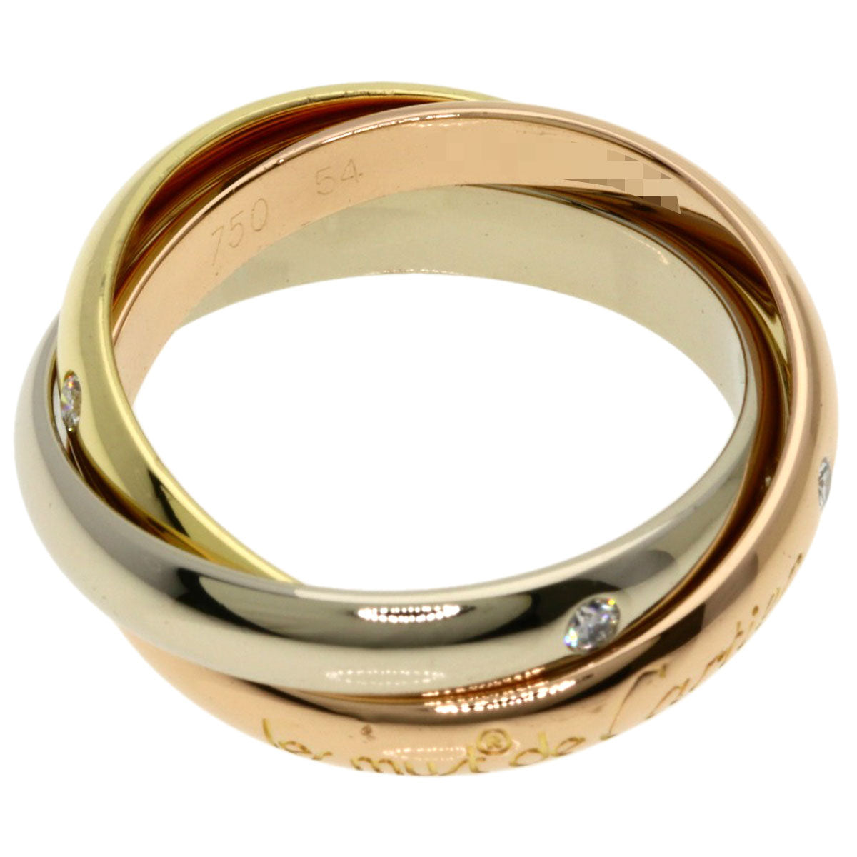 カルティエ トリニティ 3P ダイヤモンド #54 リング・指輪 K18イエローゴールド/K18WG/K18PG レディース 【中古】【CARTIER】