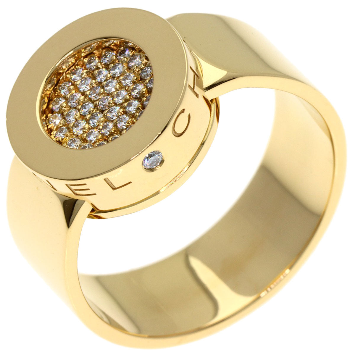 CHANEL Lalonde Pave Diamond #57 Ring K18 Yellow Gold Ladies [Used]