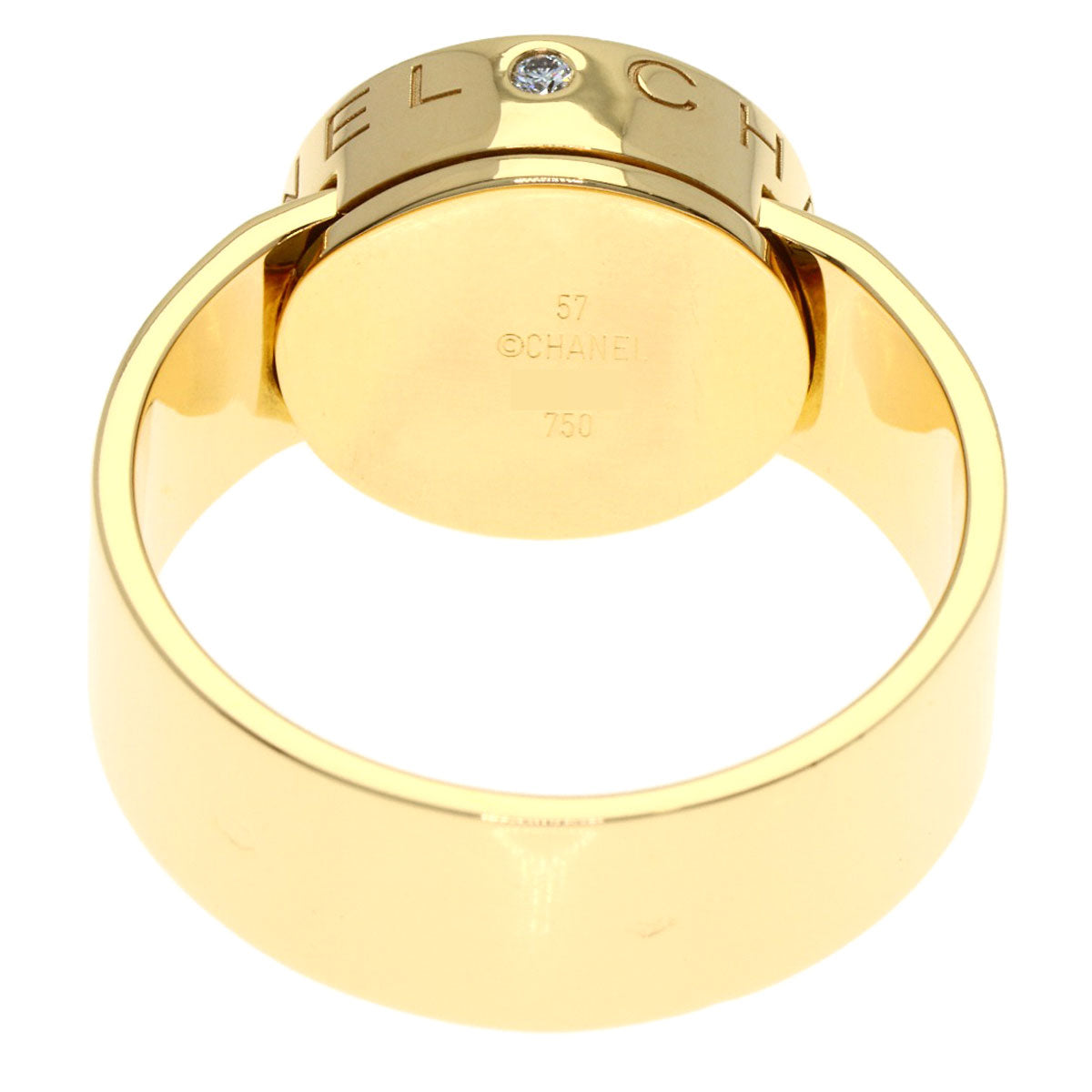 CHANEL Lalonde Pave Diamond #57 Ring K18 Yellow Gold Ladies [Used]