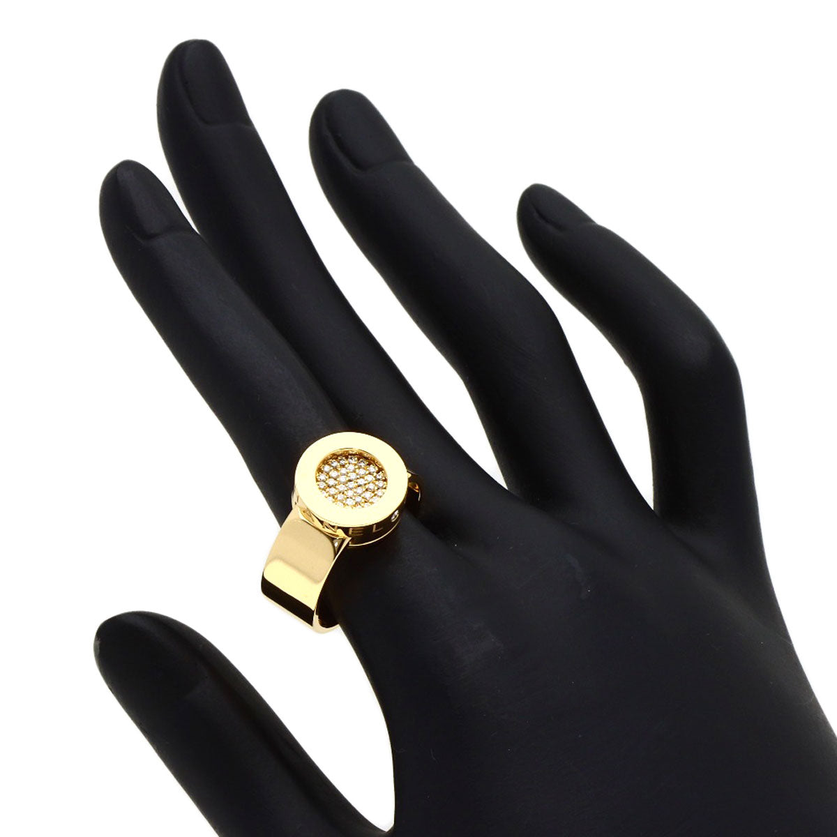 CHANEL Lalonde Pave Diamond #57 Ring K18 Yellow Gold Ladies [Used]